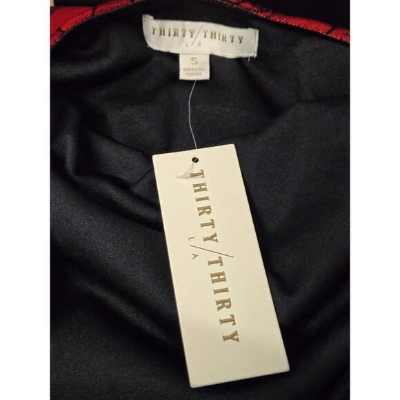 Thirty Thirty Womens Small Red Rose Velour Mesh Dress Open Back  Whimsigoth - Picture 7 of 9